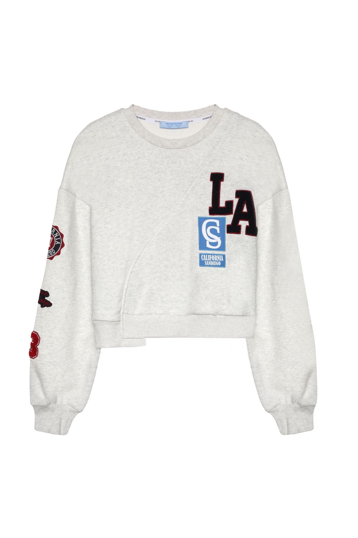 Asimetrik Detaylı Sweatshirt Gri