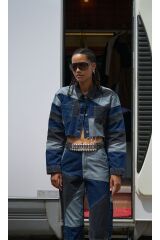 Kadın patch detaylı denim ceket