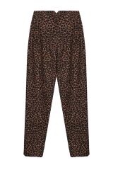 Pens Detaylı Leopar Desenli Pantolon Kahverengi