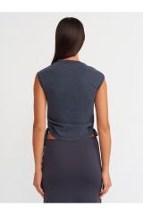 31018 Pencere Detaylı Fitilli Bluz-antrasit