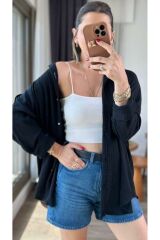 Oversize krınkıl gömlek