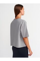 31017 Kısa Kollu Pamuklu T-shirt-Gri