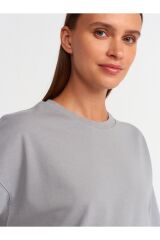 31017 Kısa Kollu Pamuklu T-shirt-Gri