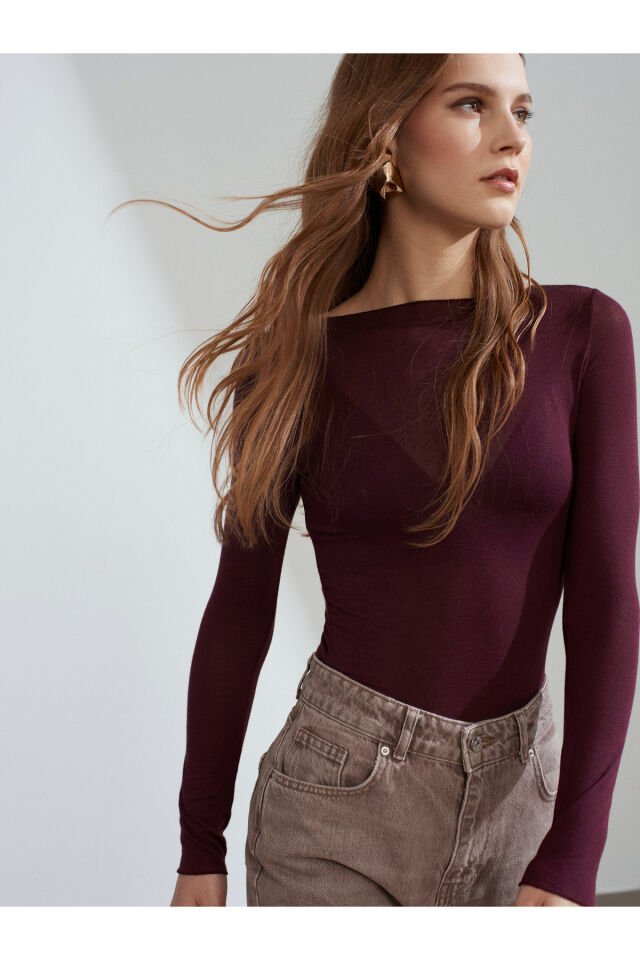 Kayık Yaka Modal Kaşmir Ultra Hafif Bluz