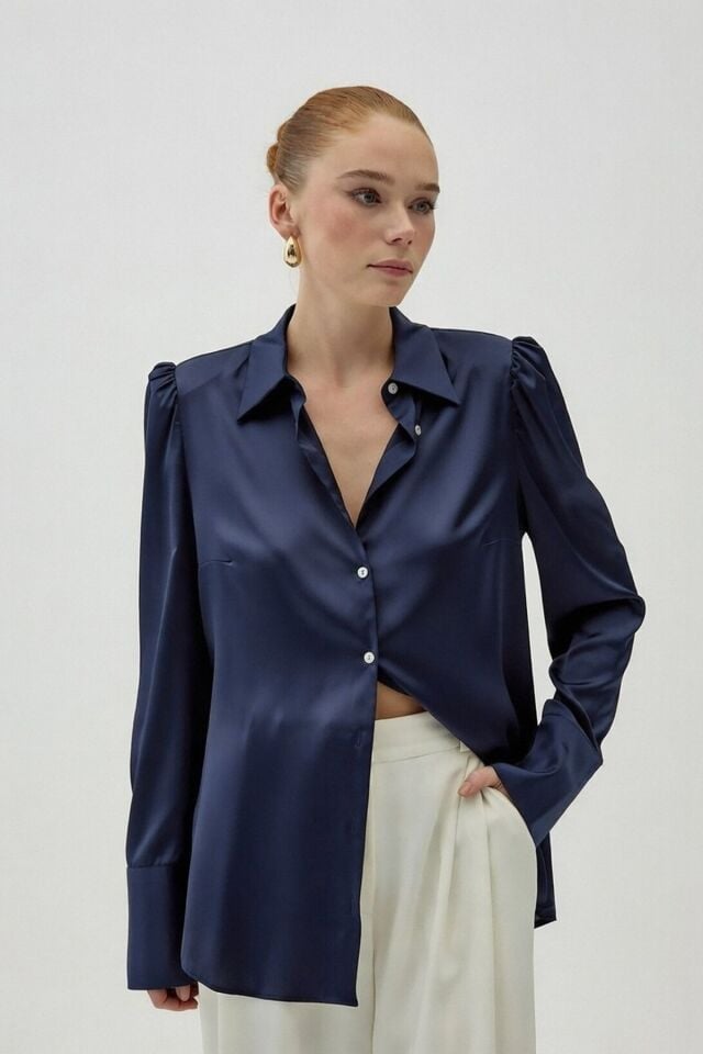 Vatkalı Saten Gömlek