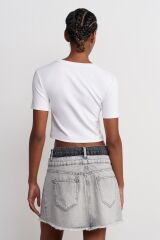 30124 Crop Tshırt-beyaz