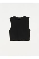 Kadın Top Crop Atlet Siyah 30125
