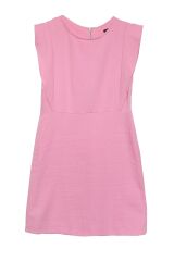 Volanlı Gabardin Elbise Pembe