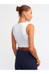30125 Crop Top-beyaz