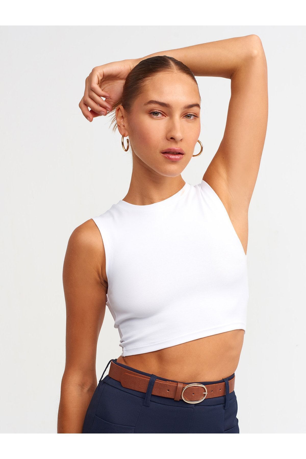 30125 Crop Top-beyaz