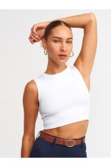 30125 Crop Top-beyaz