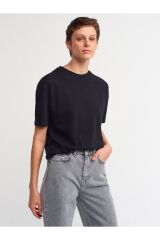3683 Bisiklet Yaka Basic T-shirt-siyah