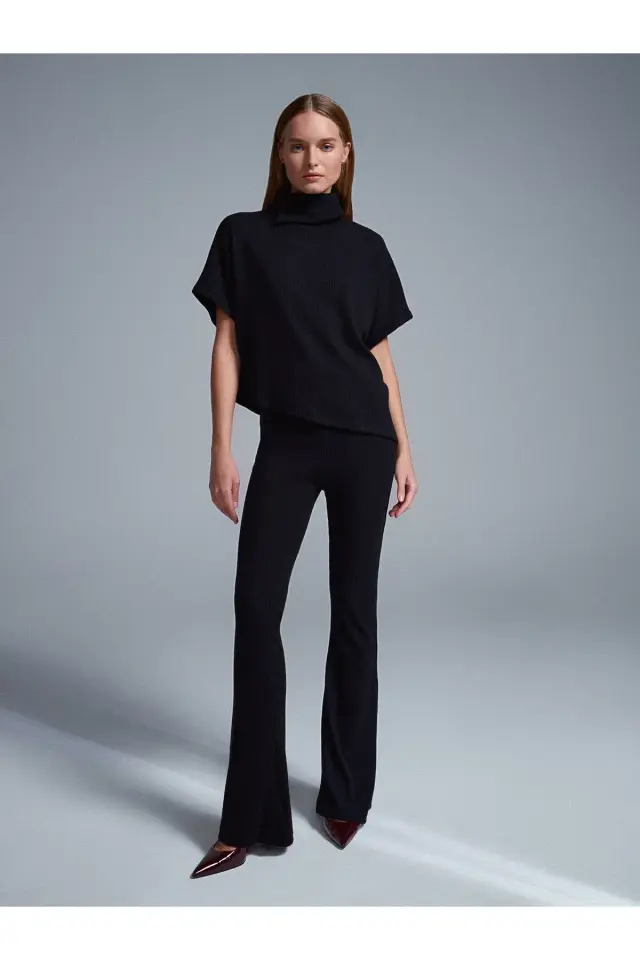 Yüksek Bel Örme Pantolon