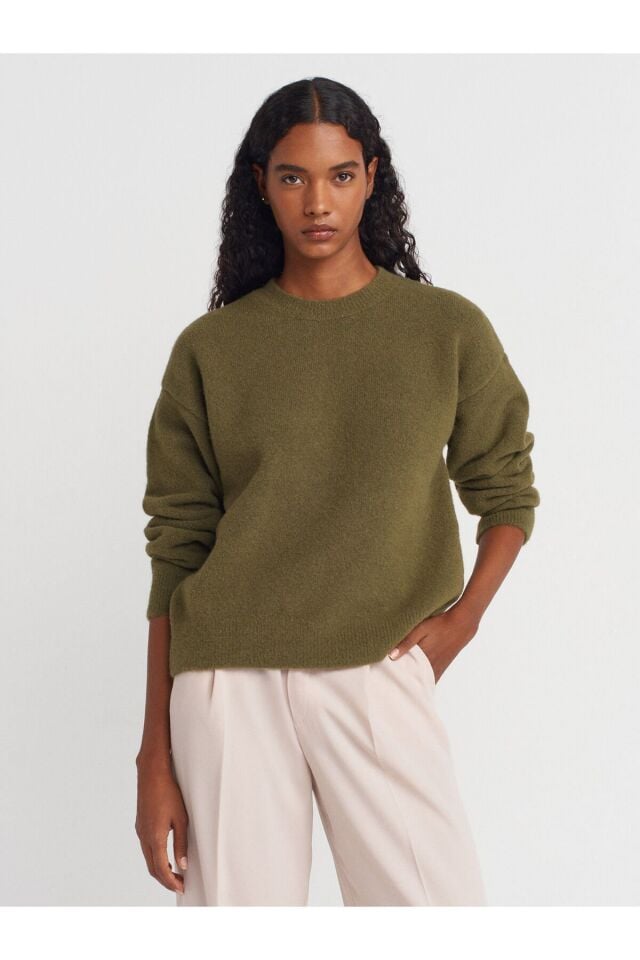 Bisiklet Yaka Yumuşak Dokulu Triko Kazak