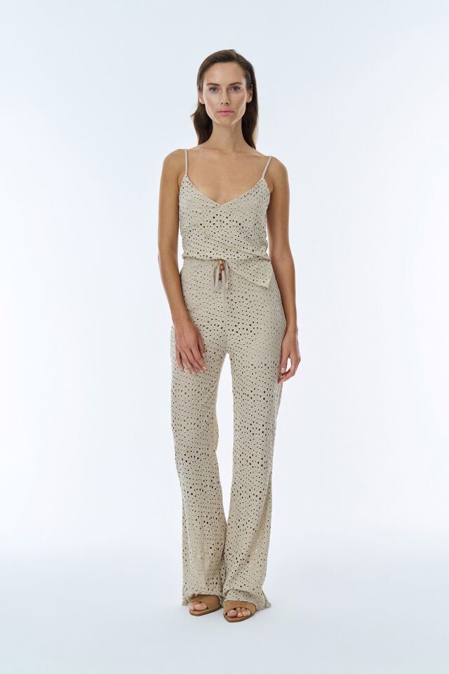 Fisto Detaylı Yüksek Bel Pantolon