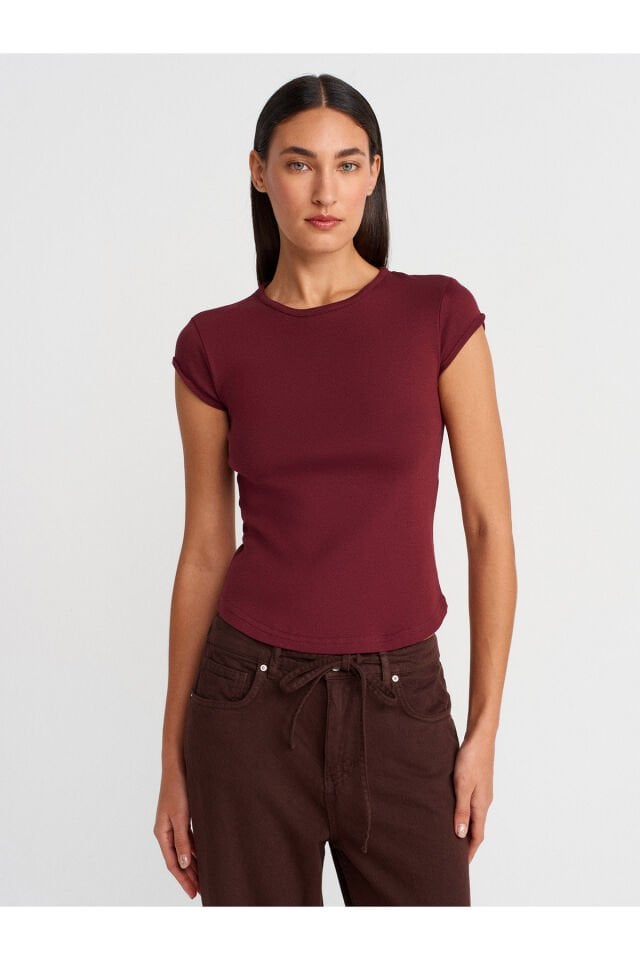 %100 Pamuk Bisiklet Yaka Basic T-shirt