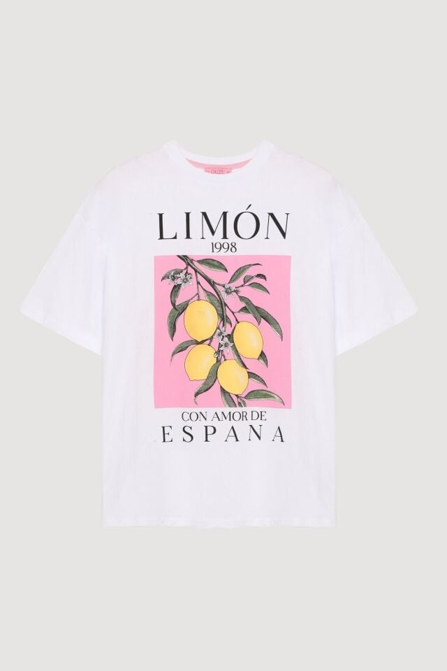 Renkli Limon Baskılı Tişört