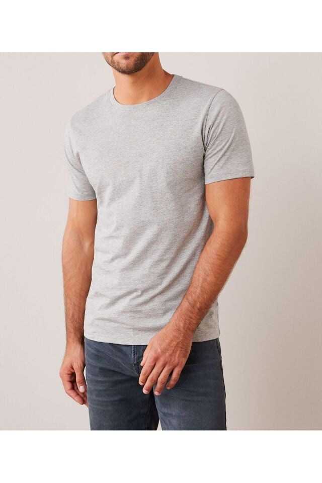 Erkek Ultrasoft Bisiklet Yaka %95 Pamuklu Slim Fit Dar Kesim T-Shirt