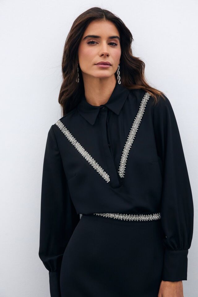 Şerit Aksesuarlı Bluz