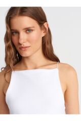 21020 Halter Yaka Top-Beyaz