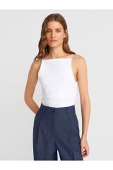 21020 Halter Yaka Top-Beyaz