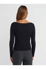 31401 Büzgülü Kayık Yaka Top